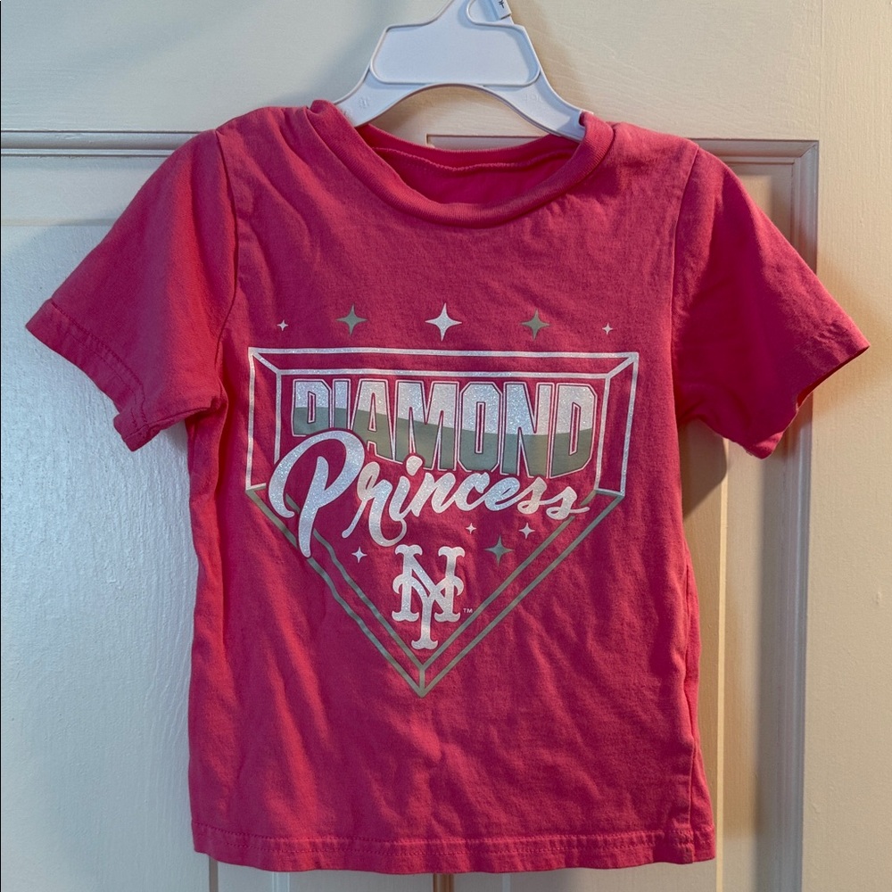 MLB New York Mets Diamond Princess Kids T-Shirt - Pink 3T